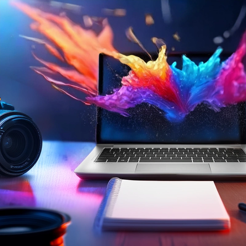 Adobe After Effectsin näyttö, jossa on värikkäitä animaatioita ja projektin asetuksia näkyvissä.